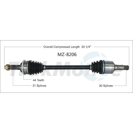 Surtrack Axle Cv Axle Shaft, MZ-8206 MZ-8206